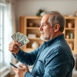 U.S. patient reviewing a medical bill and health insurance explanation of benefits at home.