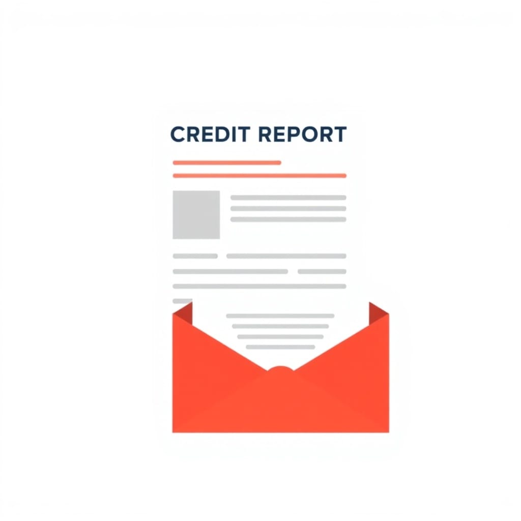 Credit report and dispute envelope illustrating how to dispute credit report errors.