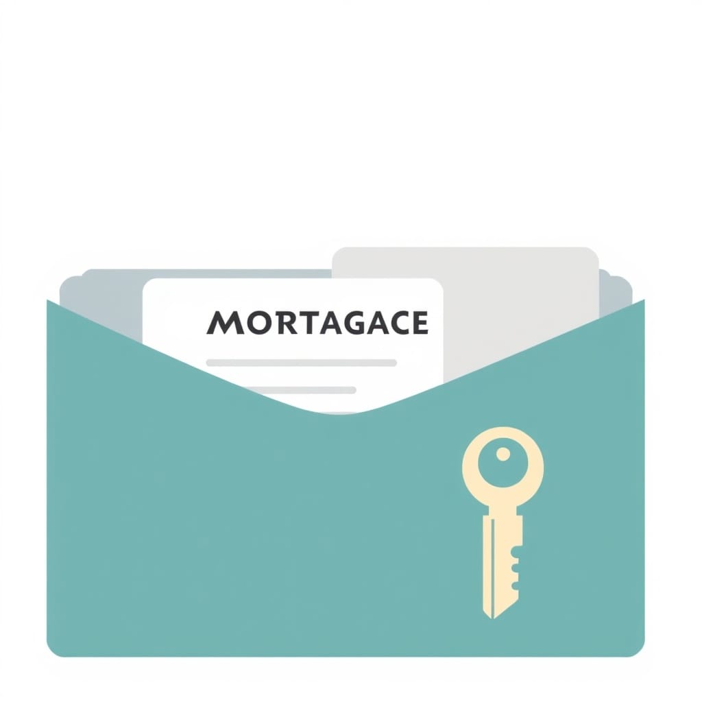 Mortgage application folder and house key illustrating how mortgage preapproval works.