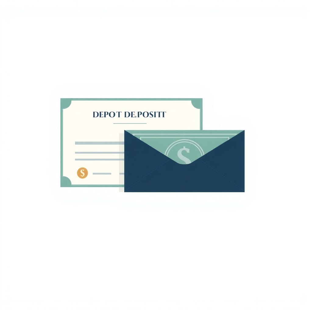 Minimal illustration comparing CDs vs Treasury bills with a deposit certificate and Treasury envelope.