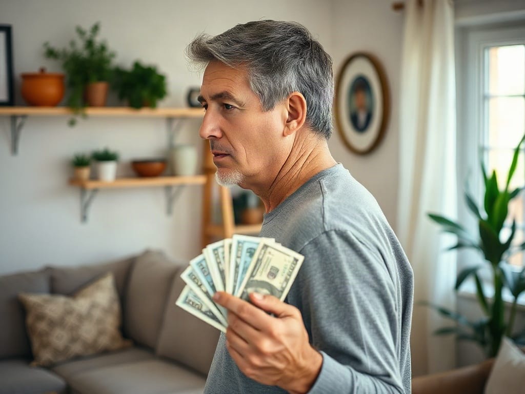 U.S. consumer reviewing a Capital One lawsuit summons and credit card statements at home.