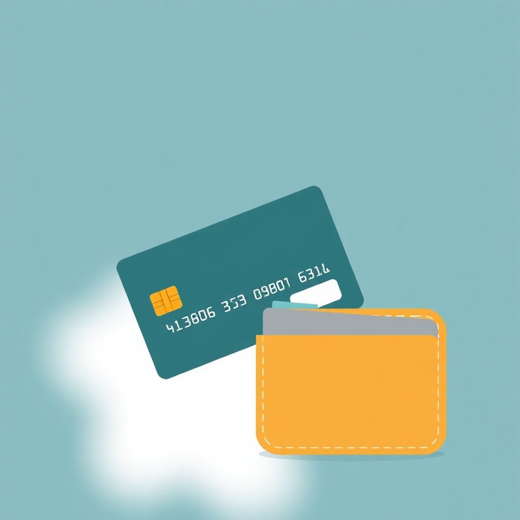 Debit card and wallet illustrating how to choose a checking account wisely.