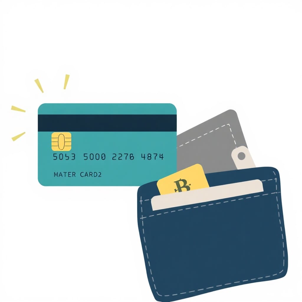 Credit card and partially filled wallet illustrating credit utilization and available borrowing capacity