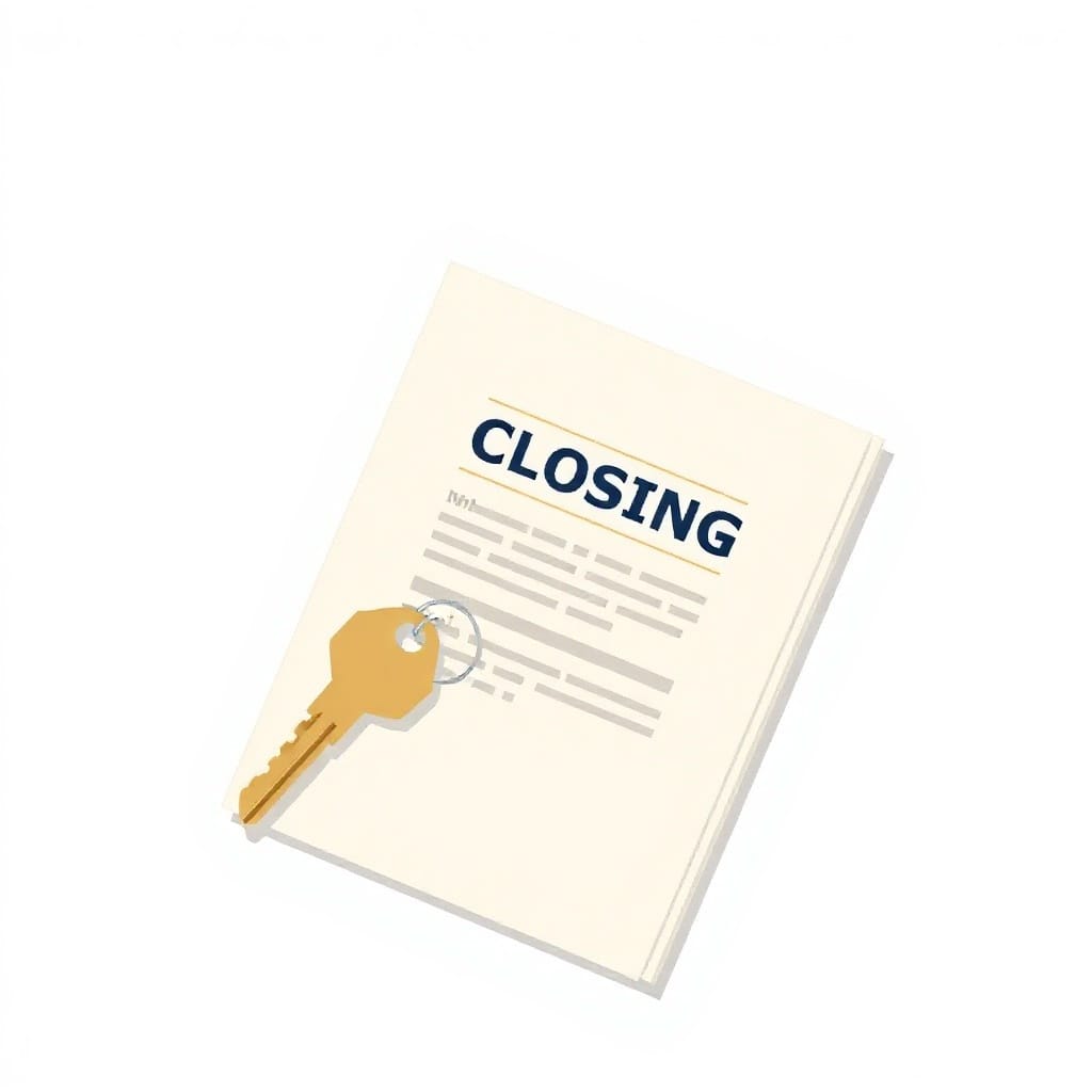 House key and closing documents representing first time homebuyer closing costs planning.