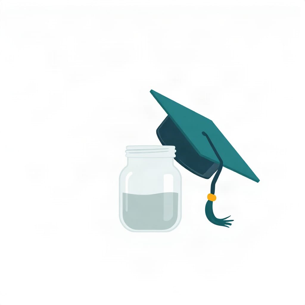 Graduation cap and savings jar showing how does a 529 plan work for education.