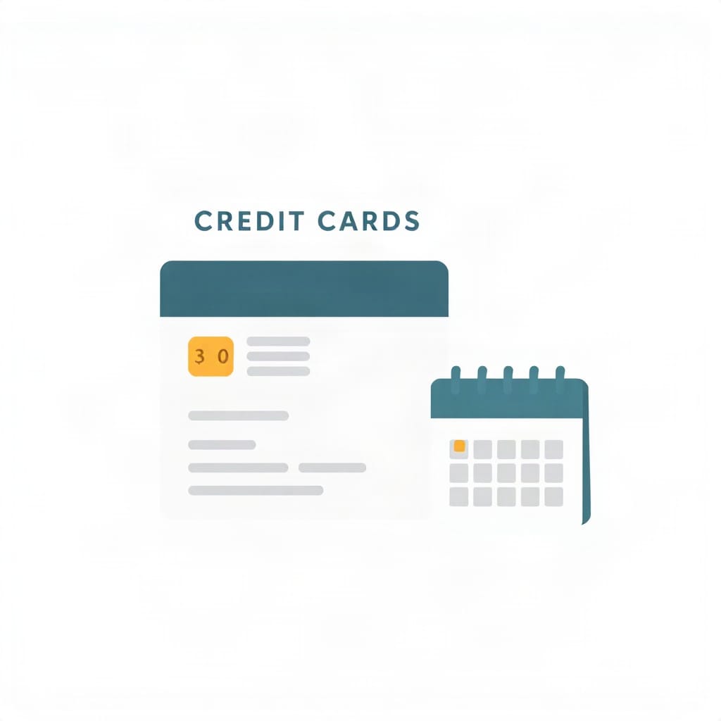Credit card statement beside a calendar illustrating how to read a credit card statement.