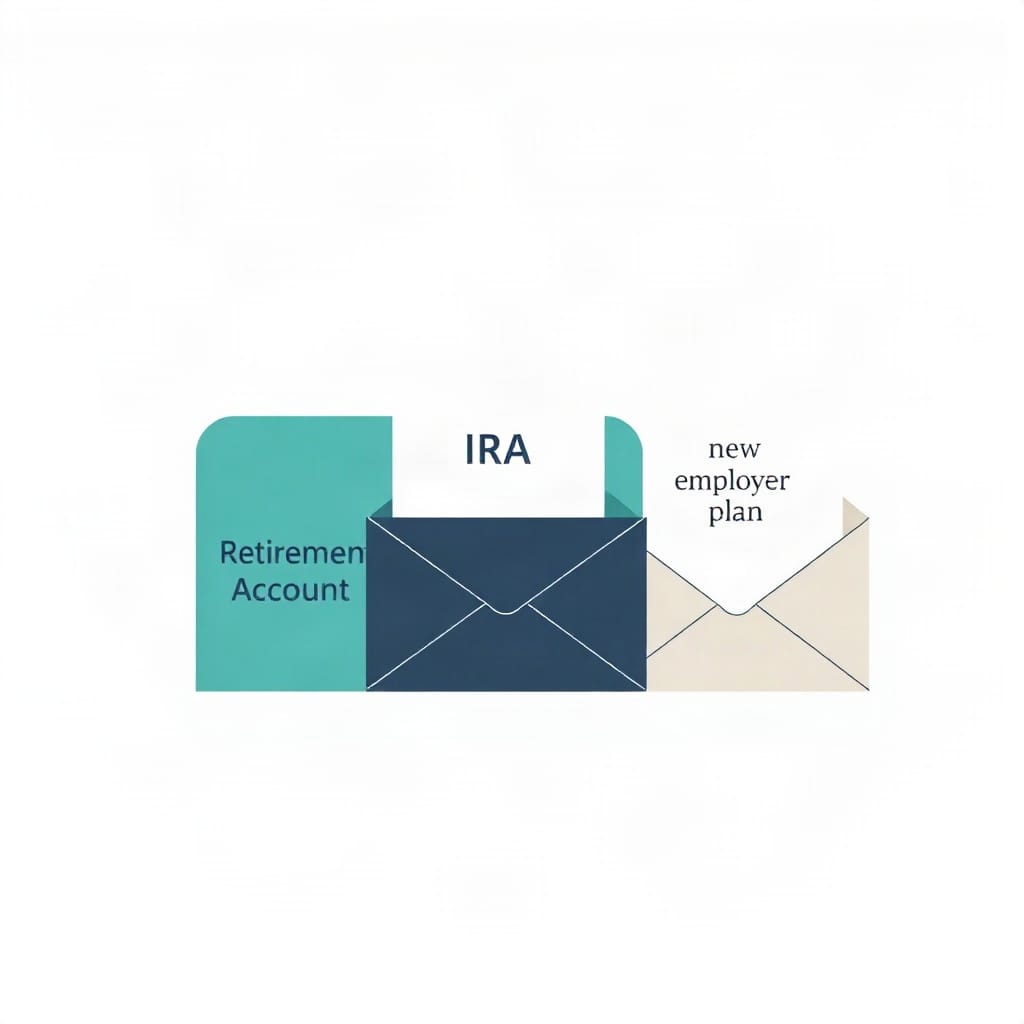 Retirement folders illustrate how to roll over a 401k into an IRA or new plan.