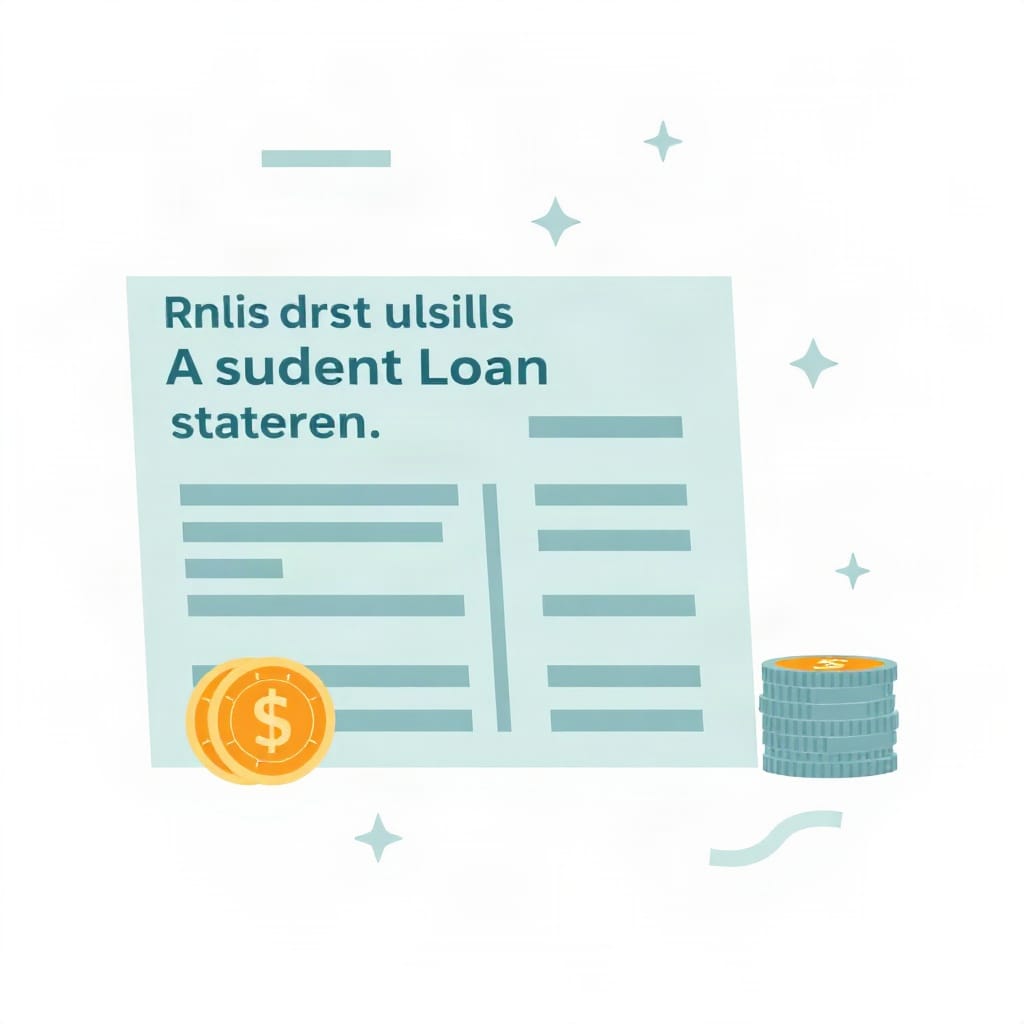 Student loan statement and growing coins explain how student loan interest works over time.